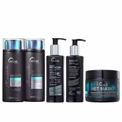 Imagem do produto Kit Truss Miracle Shampoo + Condicionador + Hair Protector + Night Spa + Net Mask