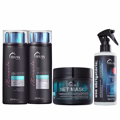 Imagem do produto Kit Truss Miracle Shampoo 300ml + Condicionador 300ml + Net Mask 550g + Uso Obrigatório 260ml