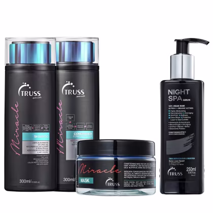 Imagem do produto Kit Truss Miracle Shampoo 300ml + Condicionador 300ml + Máscara 180g + Night Spa 250ml