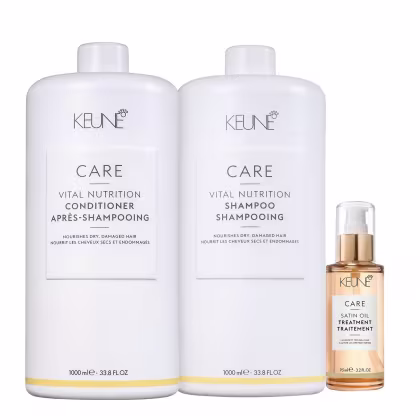 Imagem do produto Kit Keune Care Vital Nutrition - Shampoo 1L + Condicionador 1L + Satin Oil 95ml