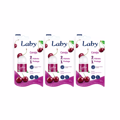 Imagem do produto Laby Protetor Solar Labial FPS15 Cereja Push Pull 3,2g KIT c/ 3