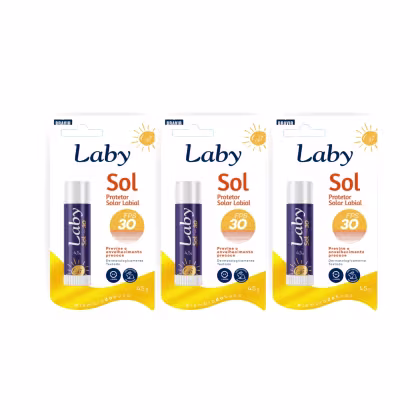 Imagem do produto Laby Protetor Solar Labial FPS30 Stick 4,5g KIT c/ 3
