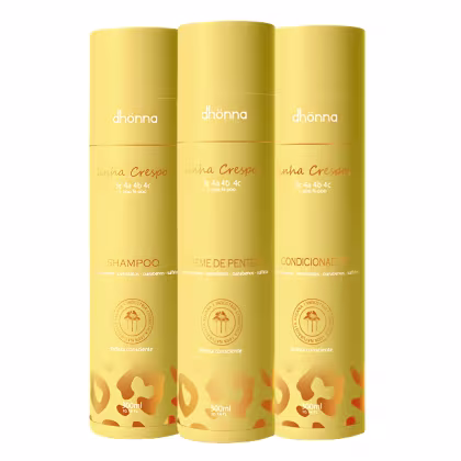 Imagem do produto Trio Crespos Shampoo, Condicionador e Creme De Pentear - Dhonna | Nutrição e Definição para Crespos