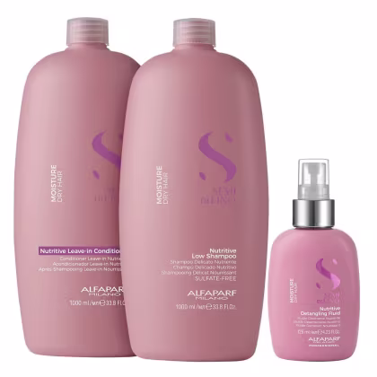 Imagem do produto Kit Alfaparf Semi Di Lino Moisture -  Shampoo 1L + Leave in Condicionador 1L + Fluído 125ml