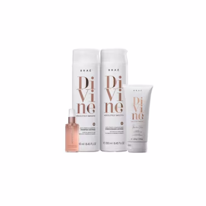 Imagem do produto Kit Divine Shamp, Cond, Leave-in + Shine Oil Revival BRAÉ