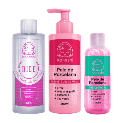 Imagem do produto Kit Limpeza Facial Kokeshi Agua Micelar Tônico E Sabonete