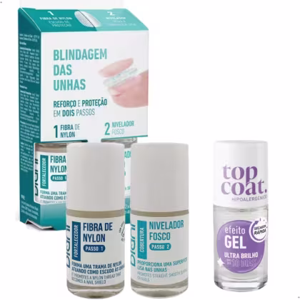 Imagem do produto Kit Blindagem Unhas + Base Top Coat Efeito Gel 10 Dias