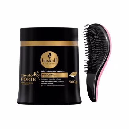 Imagem do produto Máscara Haskell Cavalo Forte Força Crescimento 500g + Escova