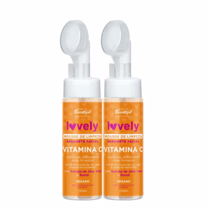 Imagem do produto Duo 2x Sabonete Facial Mousse Espuma de Limpeza Vitamina C 150ml – Face beautiful | Limpeza Profunda, Hidratação, Skinca