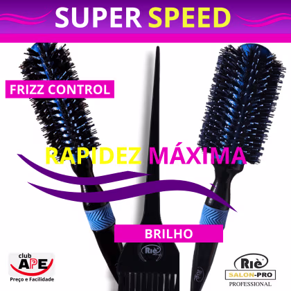 Imagem do produto RIÈ SALON-PRO KIT 2 ESC PROF  SUPER SPEED 57, 64 MM + PINCEL RIE SALON PRO