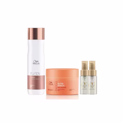 Imagem do produto Kit Shampoo fusion 250ml, Máscara Nutri-Enrich 150ml e Óleos