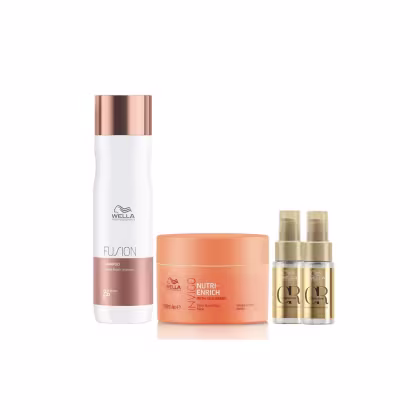 Imagem do produto Kit Shampoo fusion 250ml, Máscara Nutri-Enrich 150ml e Óleos