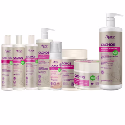 Imagem do produto Kit Apse Cachos Linha Completa Tratamento Capilar Vegano 8 Produtos Apice
