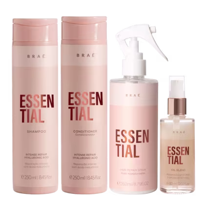 Imagem do produto Kit Braé Essential Shampoo 250ml + Condicionador 250ml + Spray Finalizador 260ml + Sérum Oil Blend 60ml