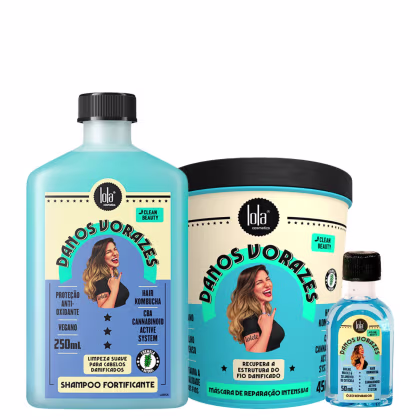 Imagem do produto KIT LOLA FROM RIO DANOS VORAZES SHAMPOO 250ML+MÁSCARA 450G+ÓLEO 50ML