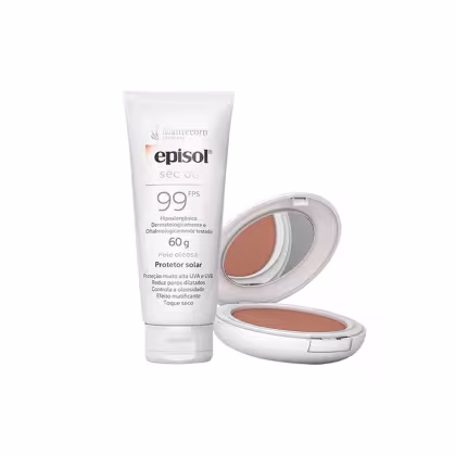 Imagem do produto KIT MANTC EPISOL SEC OC PROT SOL FACIAL FPS99 60G+EPISOL COLOR PROT SOL FACIAL EM PÓ FPS50 MORENA+ 1