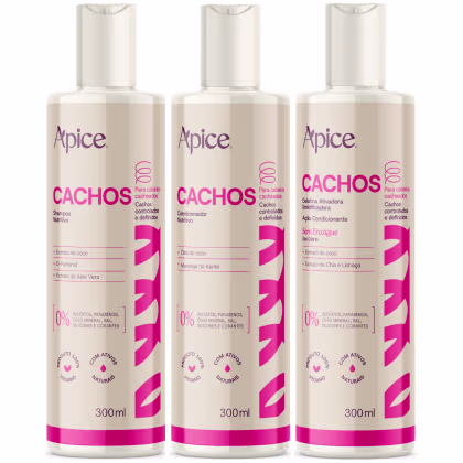Imagem do produto Kit Apice Cachos Shampoo + Condicionador + Gelatina Ativadora Nova Fragrância 300ml