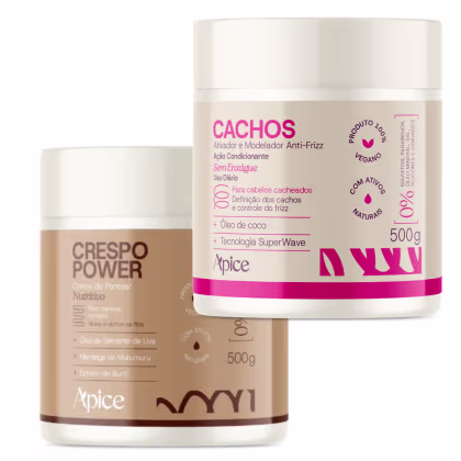 Imagem do produto Kit Apse Apice Crespo Power Ativador De Cachos + Creme De Pentear Uso Diário Vegano