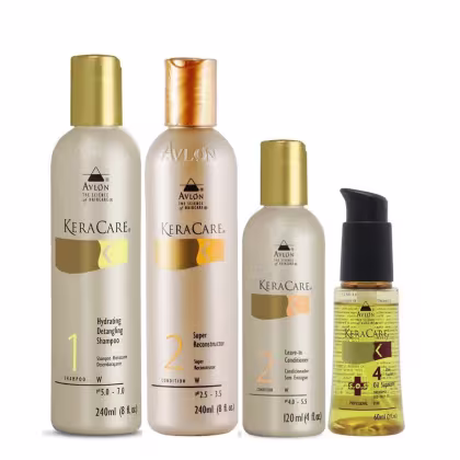 Imagem do produto Kit Avlon KeraCare - Shampoo Hydrating 240ml + Super Reconstrutor 240ml + Leave-in 120ml + Oil Supreme S.O.S 60ml