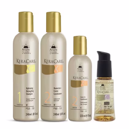 Imagem do produto Kit Avlon KeraCare - Shampoo Hydrating 240ml + Condicionador Humecto 240ml + Leave-in 120ml + Silken Seal 60ml