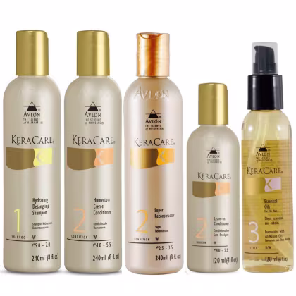 Imagem do produto Kit Avlon KeraCare- Shampoo Hydra 240ml + Condicionador Hume 240ml + Reconstrutor 240ml + Leave-in 120ml + Oil Ess 120ml