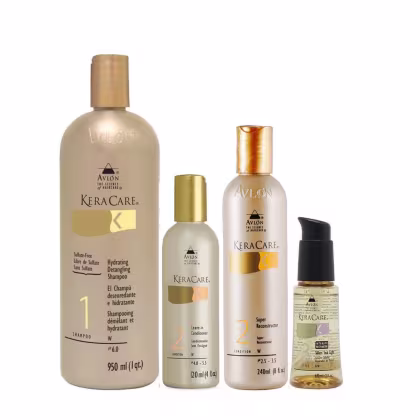 Imagem do produto Kit Avlon KeraCare - Shampoo Hydrating 950ml + Super Reconstrutor 240ml + Leave-in 120ml + Silken Seal 60ml