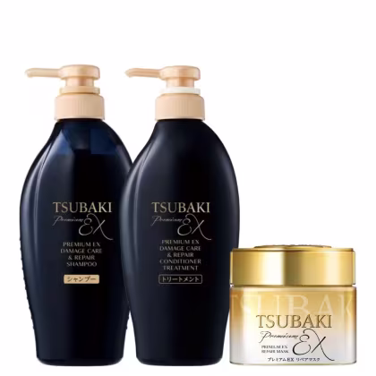 Kit Tsubaki Premium Ex Intensive Repair Trio Care, 3 produtos.