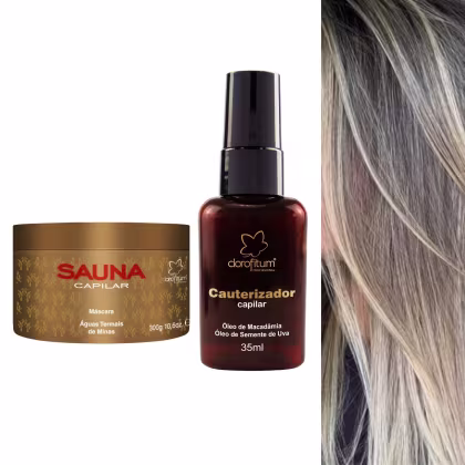 Imagem do produto Kit Clorofitum Sauna Capilar Máscara 300g Cauterizador Pontas Duplas 35ml