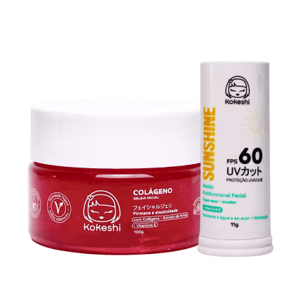 Imagem do produto Kit Bastão Facial Sunshine FPS60 Geleia de Colágeno Kokeshi