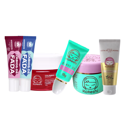 Imagem do produto Kit Skin Care Renovadores Colágeno Lábios de fada Kokeshi