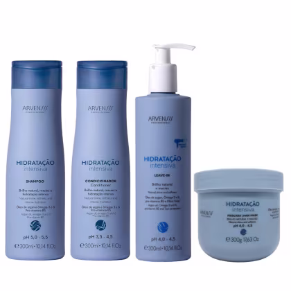 Imagem do produto Kit Arvensis Hidratação Intensiva: Shampoo 300ml e Condicionador 300ml e Leave-in 300ml e Máscara 300ml