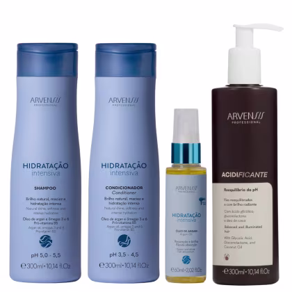Imagem do produto Kit Arvensis Hidratação Intensiva - Shampoo 300ml e Condicionador 300ml e Acidificante 300ml e Óleo 60ml