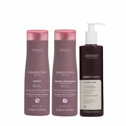 Imagem do produto Kit Arvensis BB Hair Revolution - Shampoo 300ml e Máscara Condicionante 300ml e Acidificante 300ml