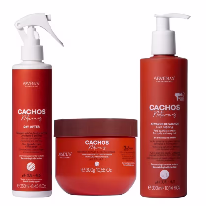 Imagem do produto Kit Arvensis Professional Cachos Naturais - Ativador de Cachos 300ml + Day After 250ml + Máscara 2x1 300g