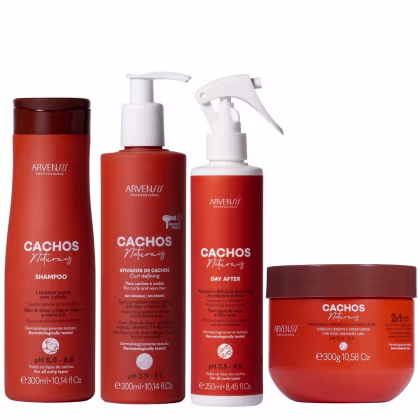 Imagem do produto Kit Arvensis Professional Cachos Naturais - Shampoo 300ml + Ativador 300ml + Day After 250ml + Máscara 2x1 300g