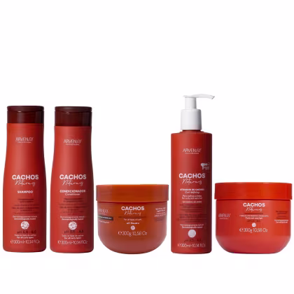 Imagem do produto Kit Arvensis Cachos Naturais - Shampoo & Condicionador 300ml + Ativador 300ml + Geleia Alta Fixação 300g + Máscara 300g