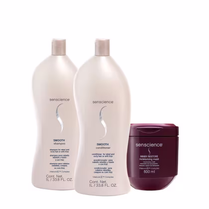 Imagem do produto Kit Senscience Smooth - Shampoo & Condicionador 1 Litro + Inner Restore Moisturizing 500ml