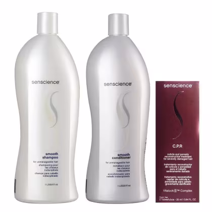 Imagem do produto Kit Senscience Smooth - Shampoo & Condicionador 1 Litro + CPR (2x25)