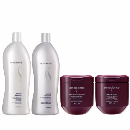 Imagem do produto Kit Senscience Smooth - Shampoo & Condicionador 1L + Inner Restore Moisturizing & Inner Restore Intensif 500ml