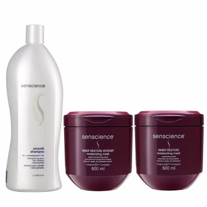Imagem do produto Kit Senscience Smooth - Shampoo 1Litro + Inner Restore Moisturizing & Inner Restore Intensif 500ml