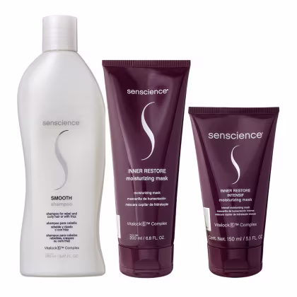 Imagem do produto Kit Senscience Smooth - Shampoo 280ml + Inner Restore Deep 200ml + Inner Restore Intensif 150ml