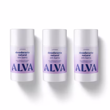 Imagem do produto Kit Cristal Natural Alva: Trio 3 Desodorantes em Barra 55g 12 Horas de Proteção Lavanda