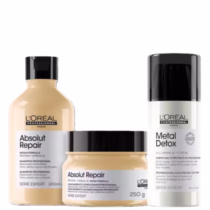 Imagem do produto Trio L'Oréal Professionnel Serie Expert Absolut Repair Omega 9 + Protein Metal Detox (3 Produtos)