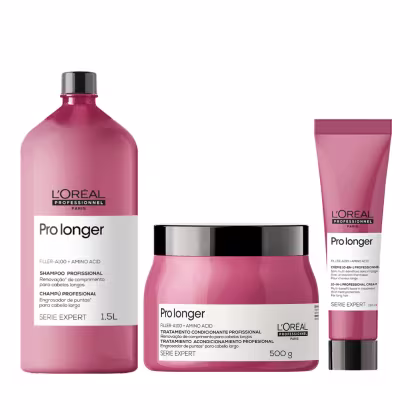 Imagem do produto Kit Loreal Pro Longer Shampoo 1500ml + Leave-in 150ml + Máscara 500ml