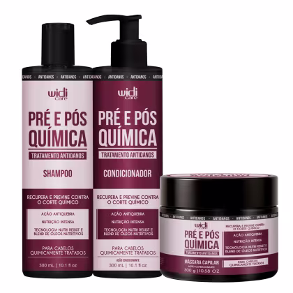 Imagem do produto Kit Widi Care Pré e Pós Química Shampoo + Condicionador + Máscara