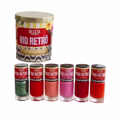 Imagem do produto Kit de esmaltes com lata decorada Rio Retrô Beleza Express