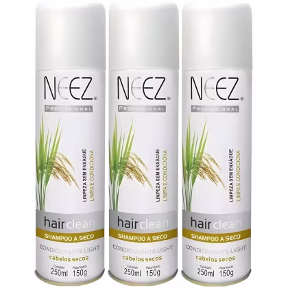 Imagem do produto Kit 3 Shampoo A Seco Para Cabelos Secos Neez Profissional Hidratante Limpeza Revitalizante 250ml