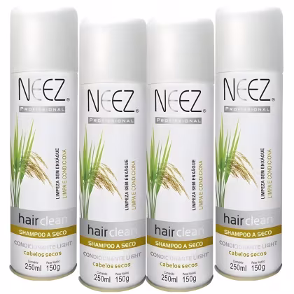 Imagem do produto Kit 4 Shampoo A Seco Para Cabelos Secos Neez Profissional Hidratante Limpeza Revitalizante 250ml