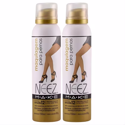 Imagem do produto Kit 2 Maquiagem Para Pernas Spray Neez Profissional Esconde Estrias Celulites Pele Clara 150ml