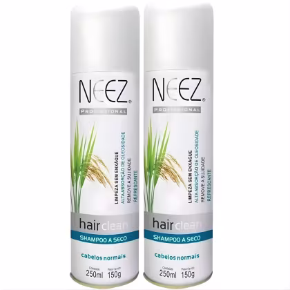 Imagem do produto Kit 2 Shampoo A Seco Para Cabelos Normais Neez Profissional Maciez Limpeza Revitalizante 250ml
